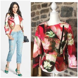Ted Baker London Isabeau floral moto biker blazer